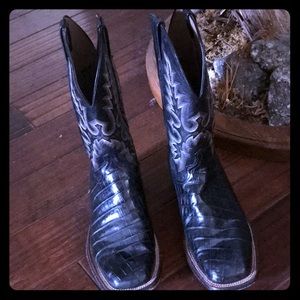 Black imported alligator cowboy boots